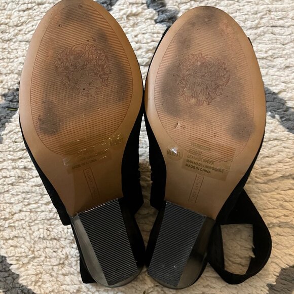 Vince Camuto black suede block heel sandals 6.5 - Picture 7 of 7